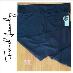 3X Cotton Leggings with Foldover Waist